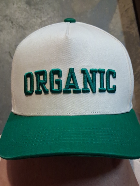 Other - White and Green 'ORGANIC' Embroidered Trucker Hat